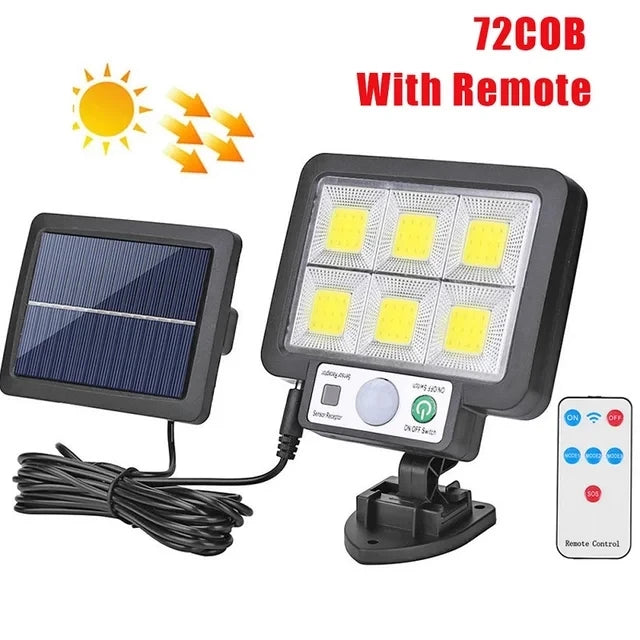 Applique murale solaire LED avec détecteur de mouvement, lumière du soleil, 3 modes, extérieur, étanche, urgence, rue, jardin, décoration de sécurité