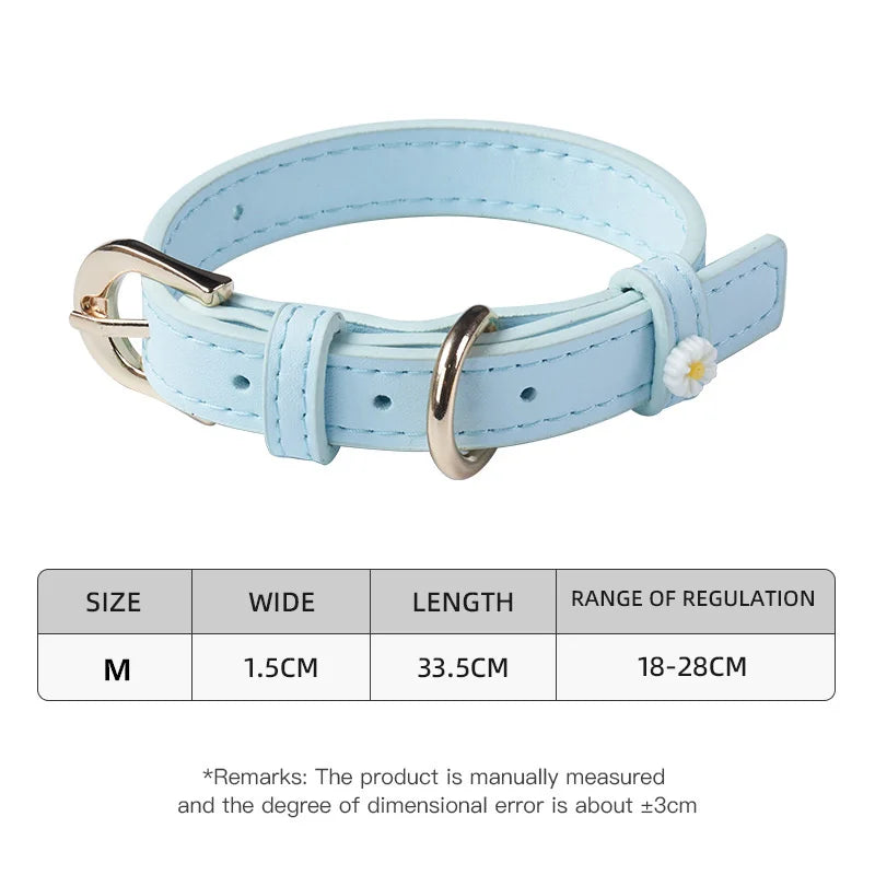 Collier en cuir PU pour animal de compagnie, accessoires mignons pour chien, ULde traction en alliage, boucle de cou pour chat, nounours et schnauzer, détruire et décorer