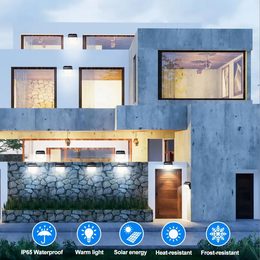 Applique Murale Solaire à 158 LED avec Détecteur de Mouvement, Imperméable et Sans Fil, Éclairage d'Extérieur, 3 Modes de Sécurité, Idéal pour un Jardin, une Clôture, une Cour, un Garage