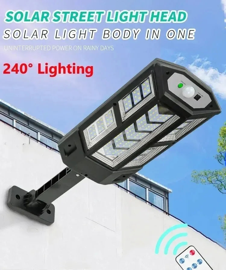 15 000LM Irradiation 500 ㎡   Lumière solaire pour lumière du soleil extérieure capteur de mouvement IP65 étanche jardin rue mur lampe solaire externe