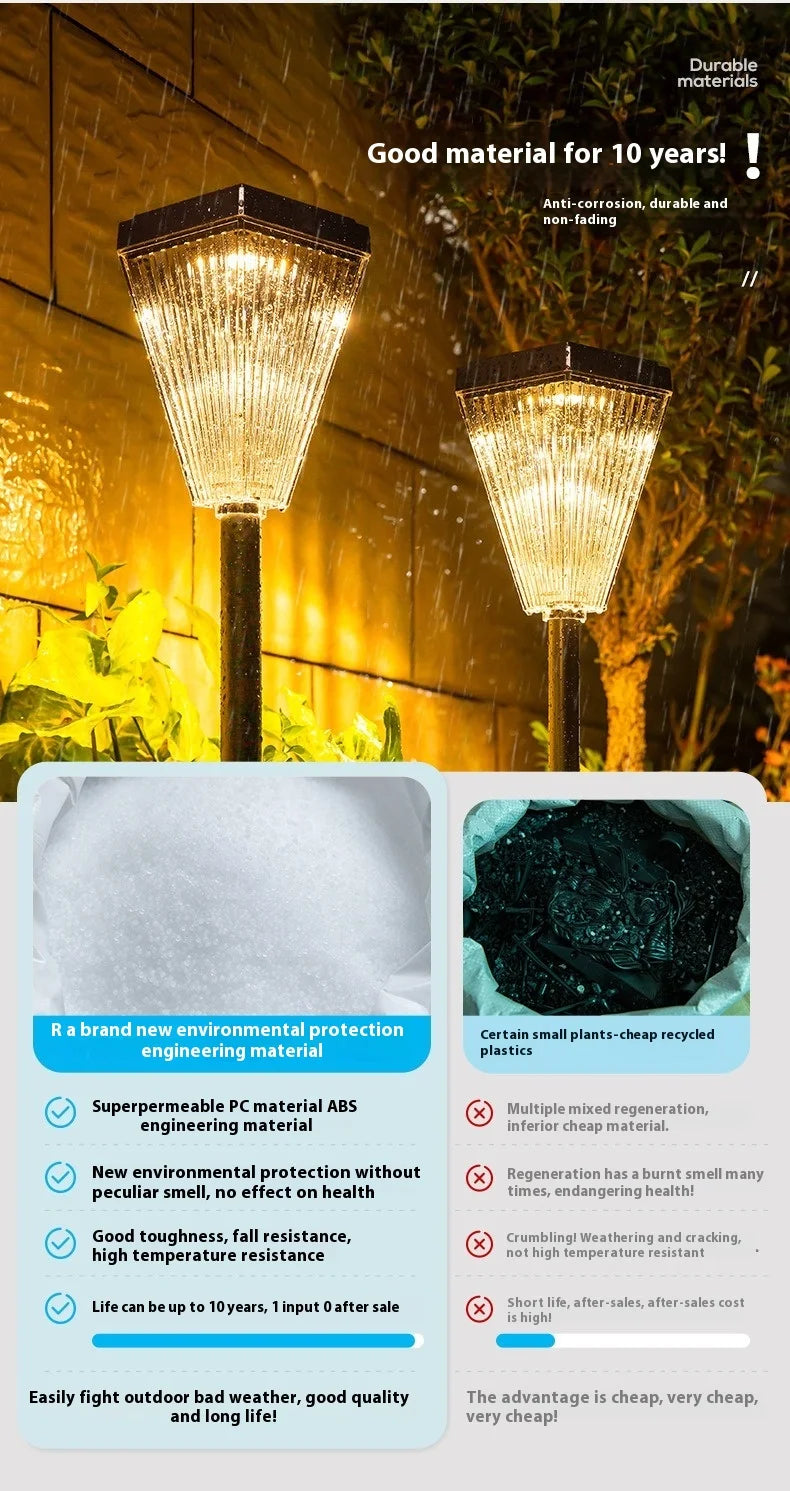 Lampes solaires pour la maison, l'éclairage d'ambiance de villa et de cour, lampes de jardin extérieures à haute luminosité