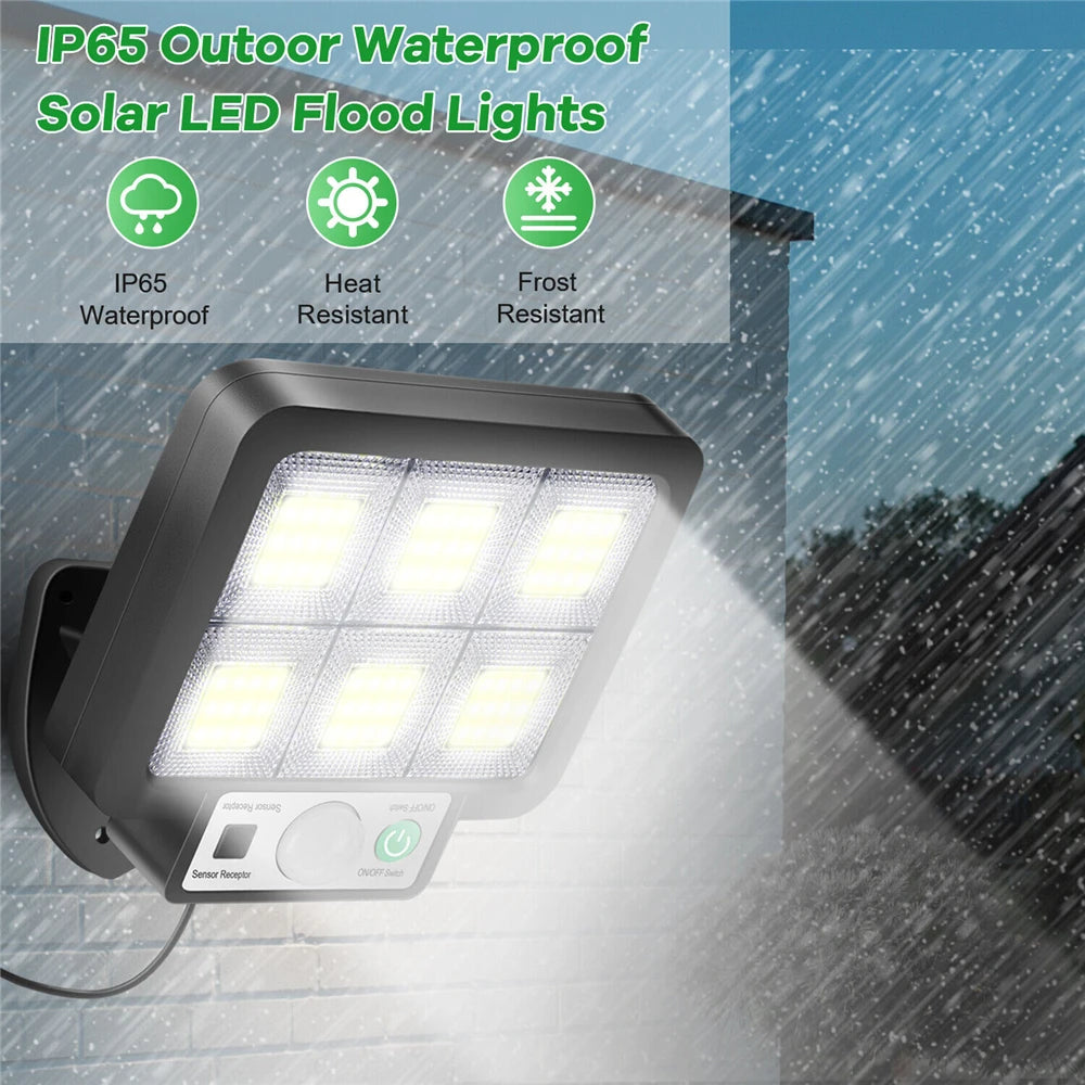 Applique murale solaire LED avec détecteur de mouvement, lumière du soleil, 3 modes, extérieur, étanche, urgence, rue, jardin, décoration de sécurité