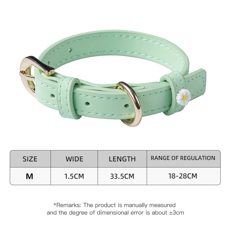 Collier en cuir PU pour animal de compagnie, accessoires mignons pour chien, ULde traction en alliage, boucle de cou pour chat, nounours et schnauzer, détruire et décorer