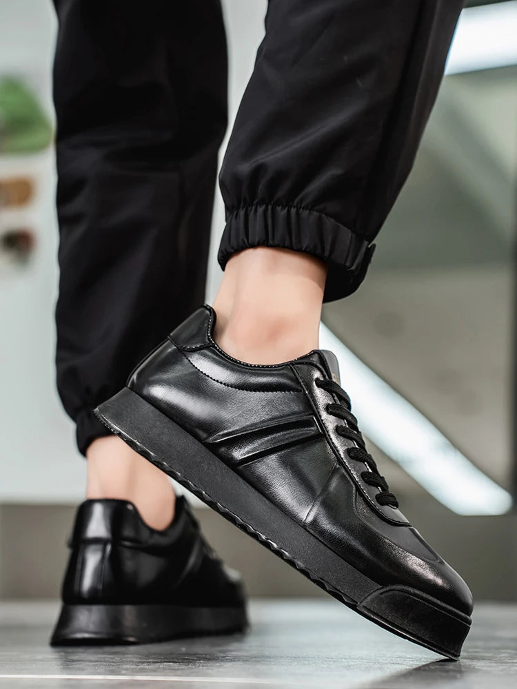 Chaussures pour hommes en automne et en hiver, avec surface en cuir antidérapante et semelle épaisse, adaptées aux sports décontractés, au travail, à la conduite et