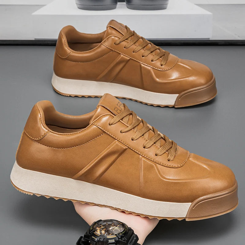 Chaussures pour hommes en automne et en hiver, avec surface en cuir antidérapante et semelle épaisse, adaptées aux sports décontractés, au travail, à la conduite et