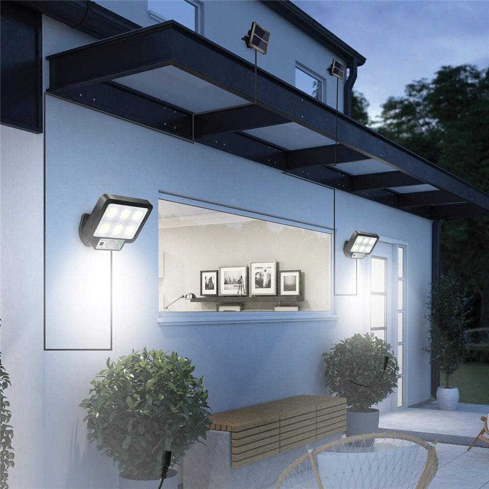 Applique murale solaire LED avec détecteur de mouvement, lumière du soleil, 3 modes, extérieur, étanche, urgence, rue, jardin, décoration de sécurité