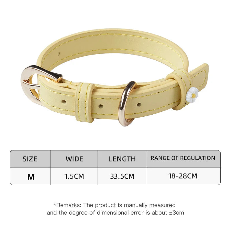 Collier en cuir PU pour animal de compagnie, accessoires mignons pour chien, ULde traction en alliage, boucle de cou pour chat, nounours et schnauzer, détruire et décorer