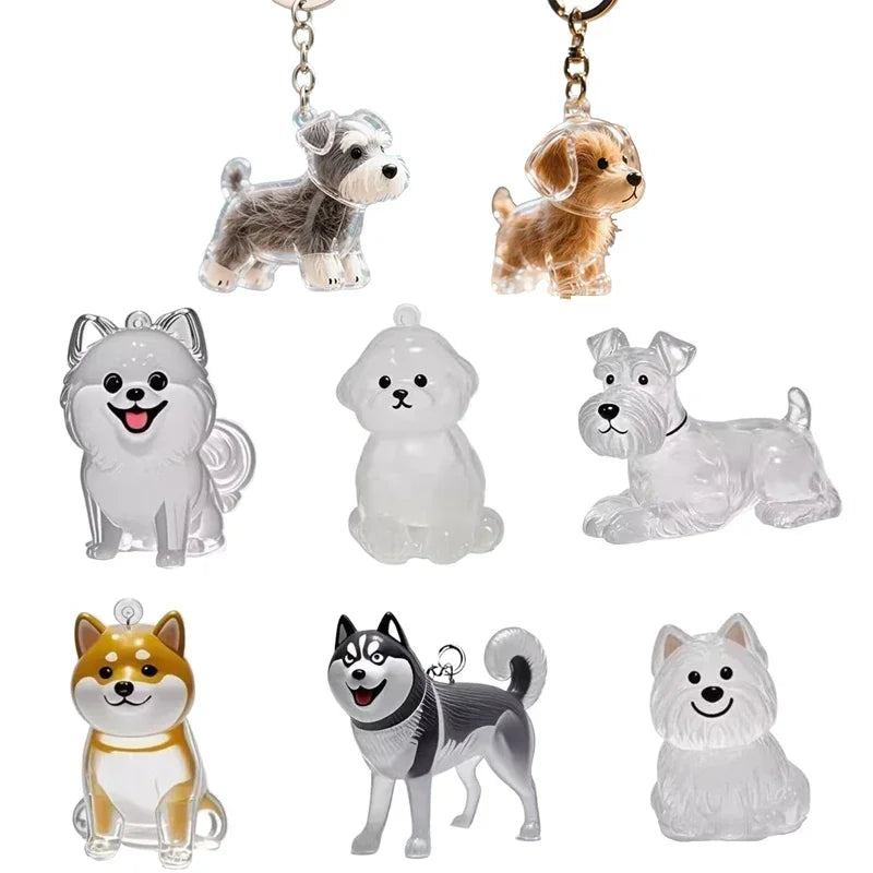 Pendentif de rangement de cheveux de chiens, mignon, pendentif de sac, Couple, porte-clés de voiture, bijoux, Collection Souvenir, cadeau de décoration, accessoires pour chiens