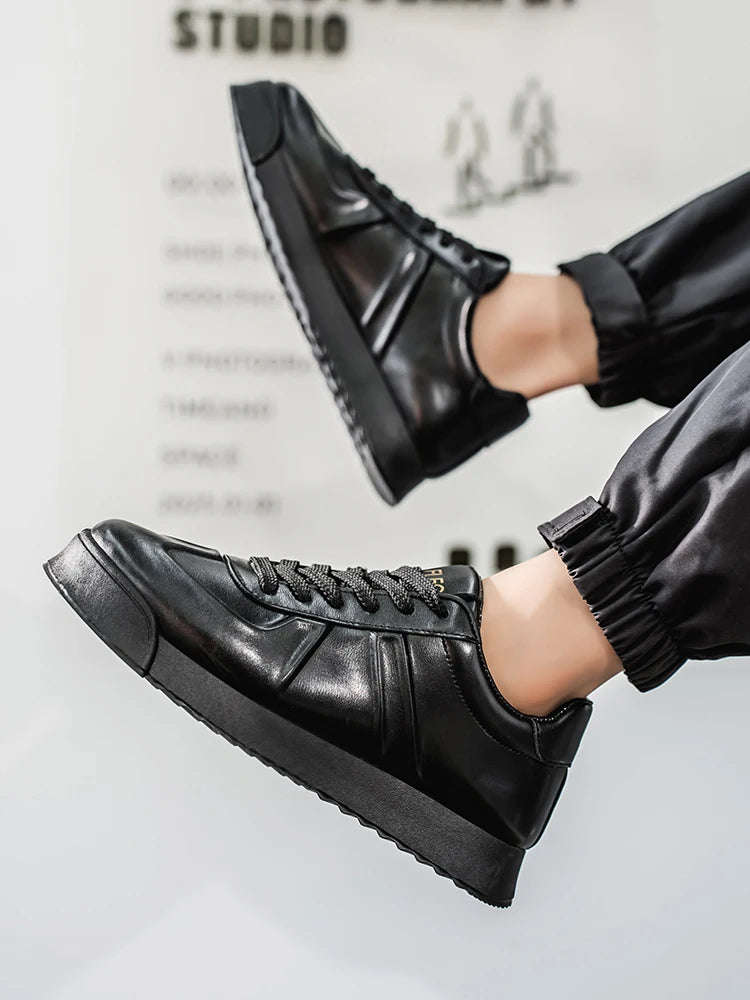 Chaussures pour hommes en automne et en hiver, avec surface en cuir antidérapante et semelle épaisse, adaptées aux sports décontractés, au travail, à la conduite et