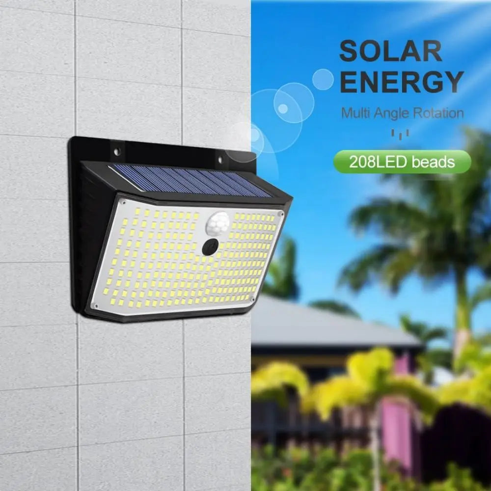 Applique Murale Solaire à 158 LED avec Détecteur de Mouvement, Imperméable et Sans Fil, Éclairage d'Extérieur, 3 Modes de Sécurité, Idéal pour un Jardin, une Clôture, une Cour, un Garage