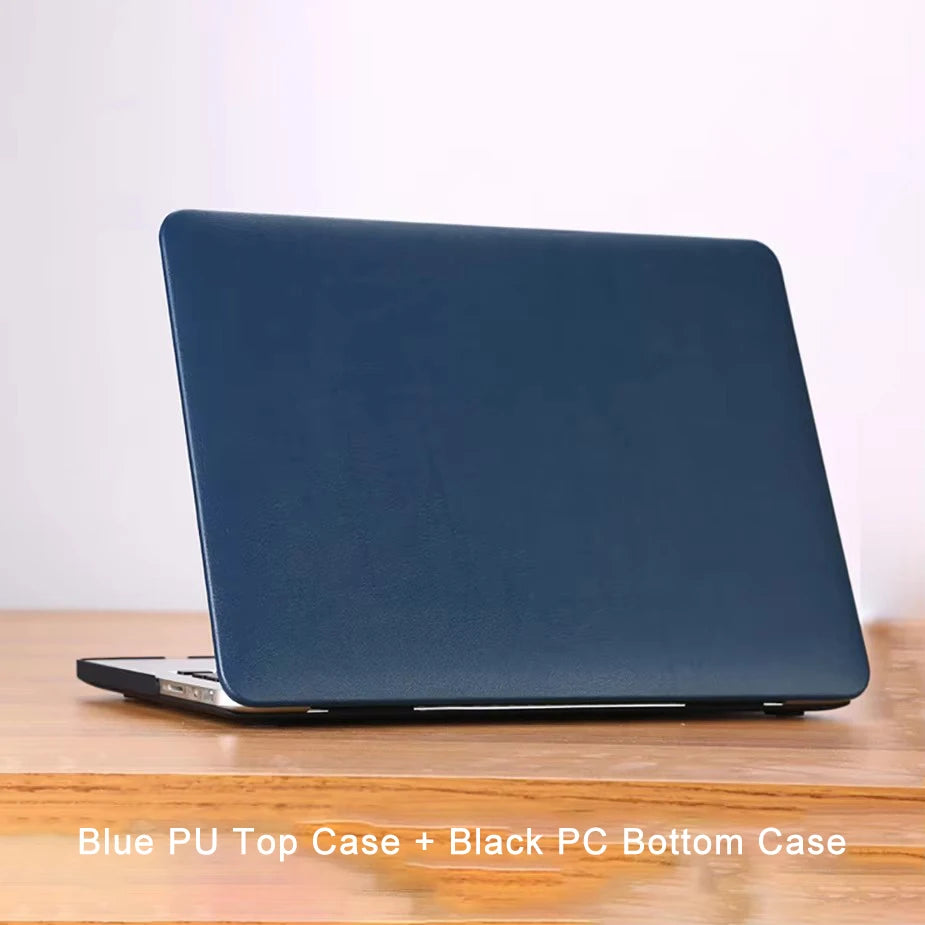 Étui pour ordinateur portable PU + PC pour Macbook Pro 14, M5 M4 M2 2023 M3 Pro 16, barre tactile Funda pour Macbook Air 13 Capa M1 2020 Pro 15 12