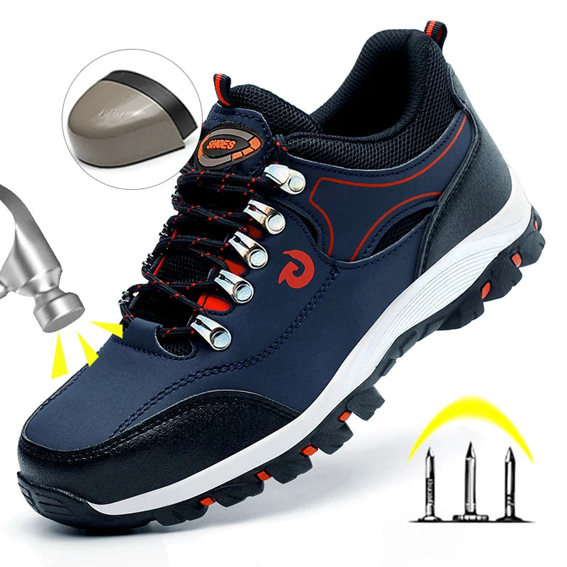 Chaussures à embout en acier pour hommes bottes de travail chaussures de sécurité de travail anti-crevaison chaussures de travail de protection chaussures pour homme baskets de sécurité