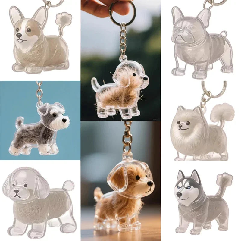 Pendentif de rangement de cheveux de chiens, mignon, pendentif de sac, Couple, porte-clés de voiture, bijoux, Collection Souvenir, cadeau de décoration, accessoires pour chiens