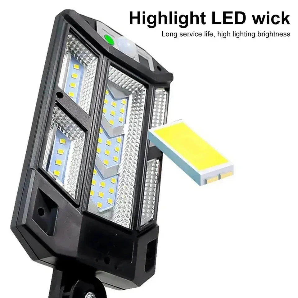 15 000LM Irradiation 500 ㎡   Lumière solaire pour lumière du soleil extérieure capteur de mouvement IP65 étanche jardin rue mur lampe solaire externe