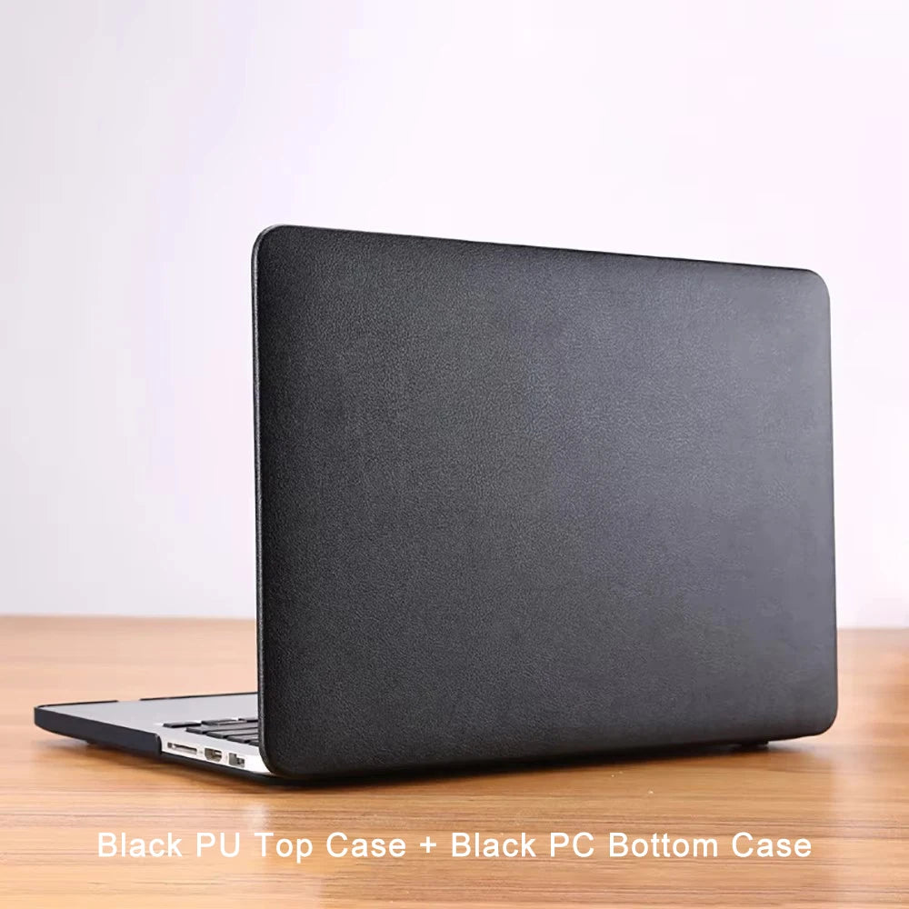 Étui pour ordinateur portable PU + PC pour Macbook Pro 14, M5 M4 M2 2023 M3 Pro 16, barre tactile Funda pour Macbook Air 13 Capa M1 2020 Pro 15 12
