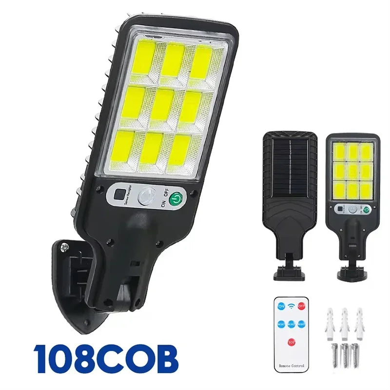 15 000LM Irradiation 500 ㎡   Lumière solaire pour lumière du soleil extérieure capteur de mouvement IP65 étanche jardin rue mur lampe solaire externe