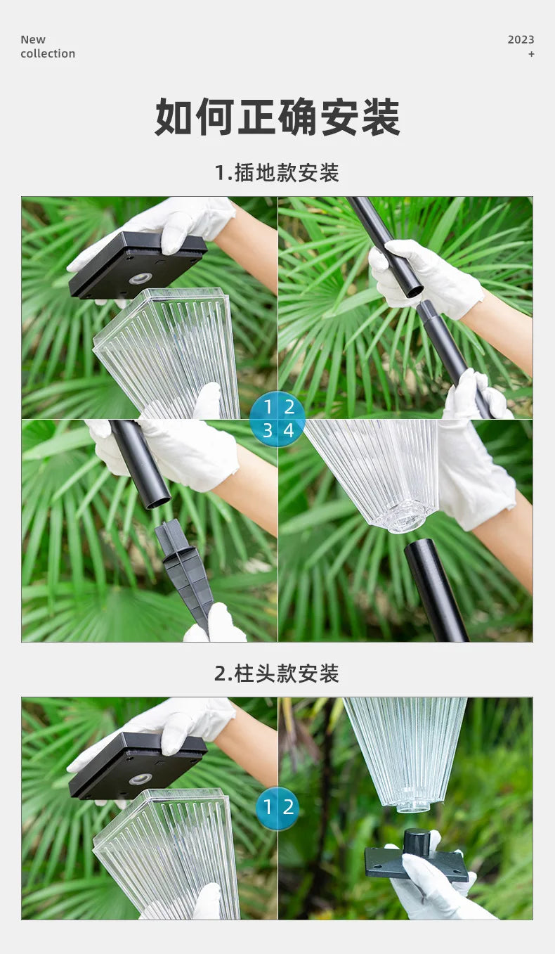 Lampes solaires pour la maison, l'éclairage d'ambiance de villa et de cour, lampes de jardin extérieures à haute luminosité