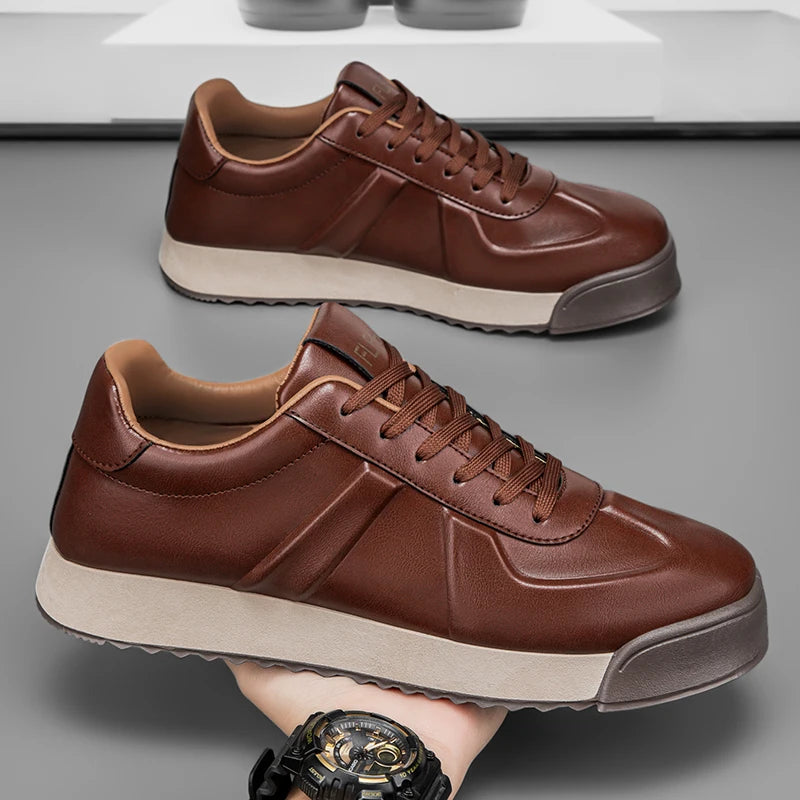 Chaussures pour hommes en automne et en hiver, avec surface en cuir antidérapante et semelle épaisse, adaptées aux sports décontractés, au travail, à la conduite et