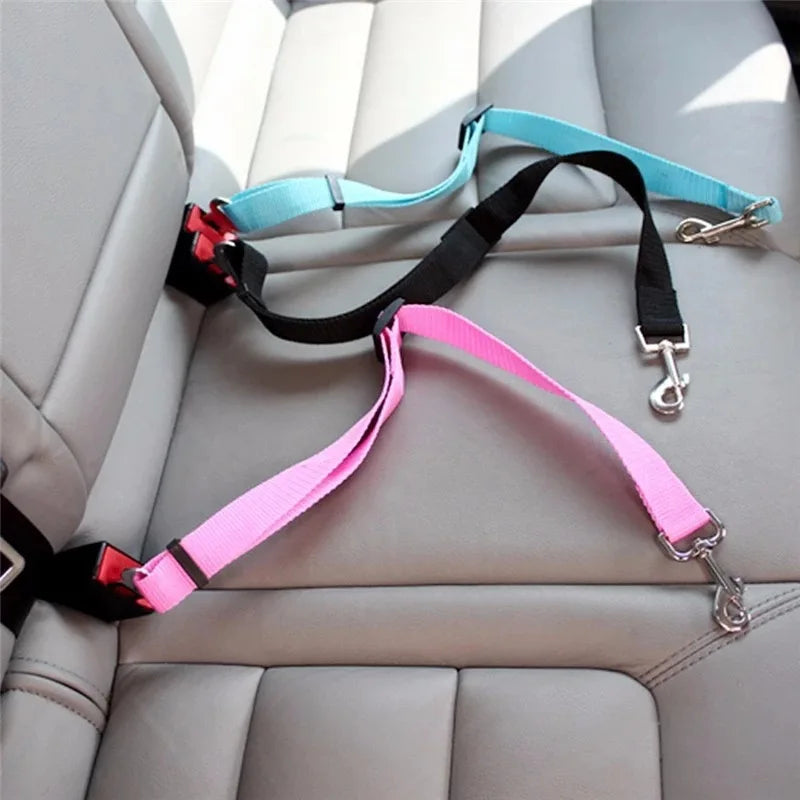 Accessoires réglables pour chiens, ceinture de sécurité pour animaux de compagnie, chat, chien, siège pour animaux de compagnie, harnais pour véhicule, Clip en plomb, levier de sécurité, colliers de Traction pour chien