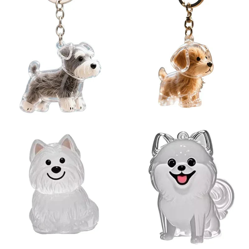 Pendentif de rangement de cheveux de chiens, mignon, pendentif de sac, Couple, porte-clés de voiture, bijoux, Collection Souvenir, cadeau de décoration, accessoires pour chiens