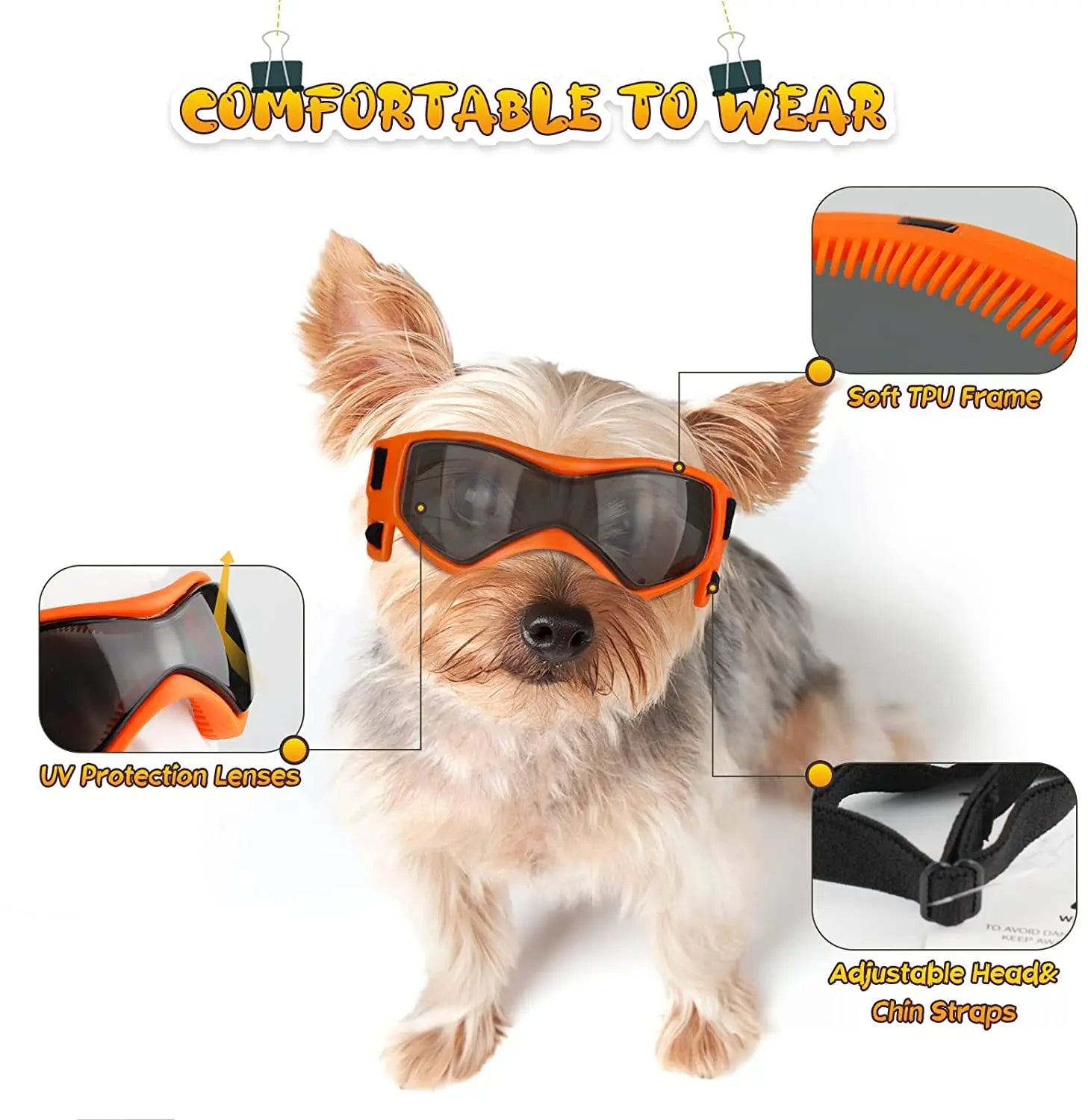 Accessoires pour animaux de compagnie chien Protection UV extérieure lunettes de soleil chat chien lunettes pour petite taille moyenne chiot lunettes sangles réglables
