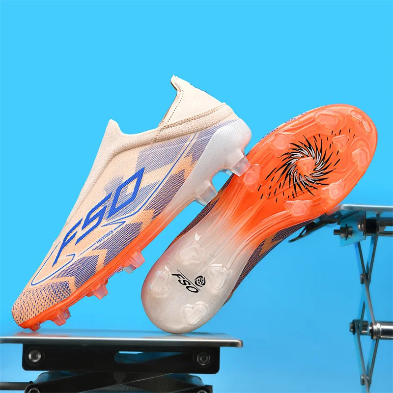 Nouveaux hommes bottes de Football antidérapantes chaussures de Football de haute qualité crampons d'herbe baskets de Futsal montantes Match intérieur vente chaude en plein air