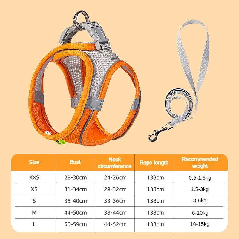 Accessoires pour chiens et chats, collier pour petits chiens, gilet de sécurité, corde de poitrine pour animaux de compagnie, couverture pour chiens, harnais respirant et réglable, fournitures, produits