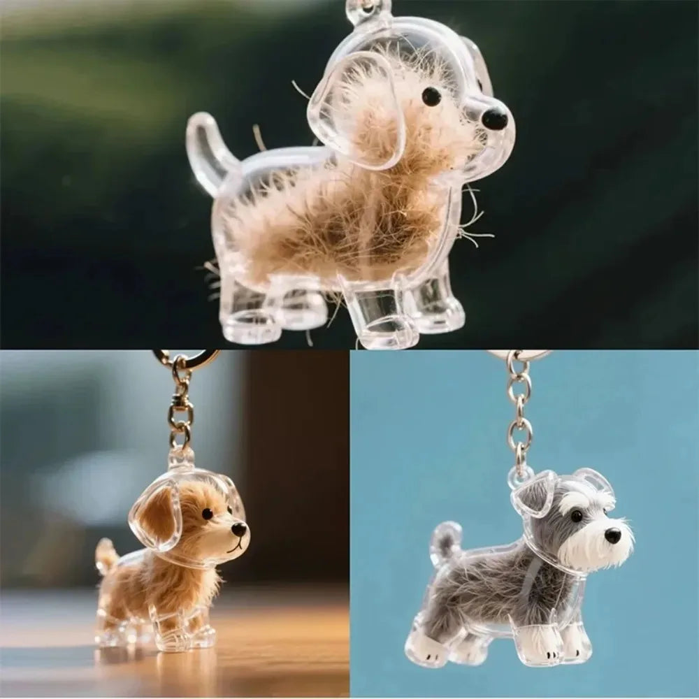 Pendentif de rangement de cheveux de chiens, mignon, pendentif de sac, Couple, porte-clés de voiture, bijoux, Collection Souvenir, cadeau de décoration, accessoires pour chiens