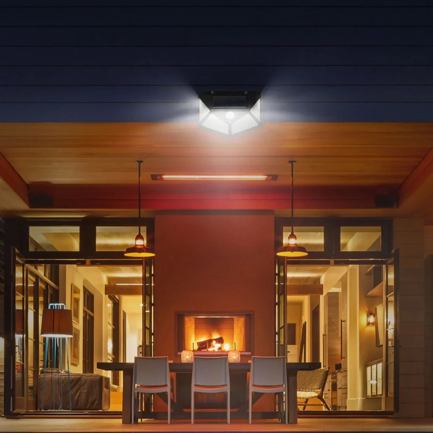 Lampe solaire LED multifonctionnelle avec détecteur de mouvement, lumière du soleil étanche, décoration de jardin extérieur, 62 projecteurs
