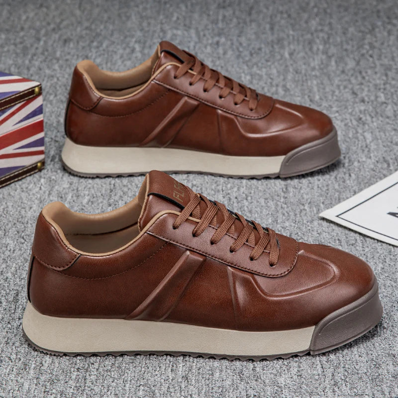Chaussures pour hommes en automne et en hiver, avec surface en cuir antidérapante et semelle épaisse, adaptées aux sports décontractés, au travail, à la conduite et