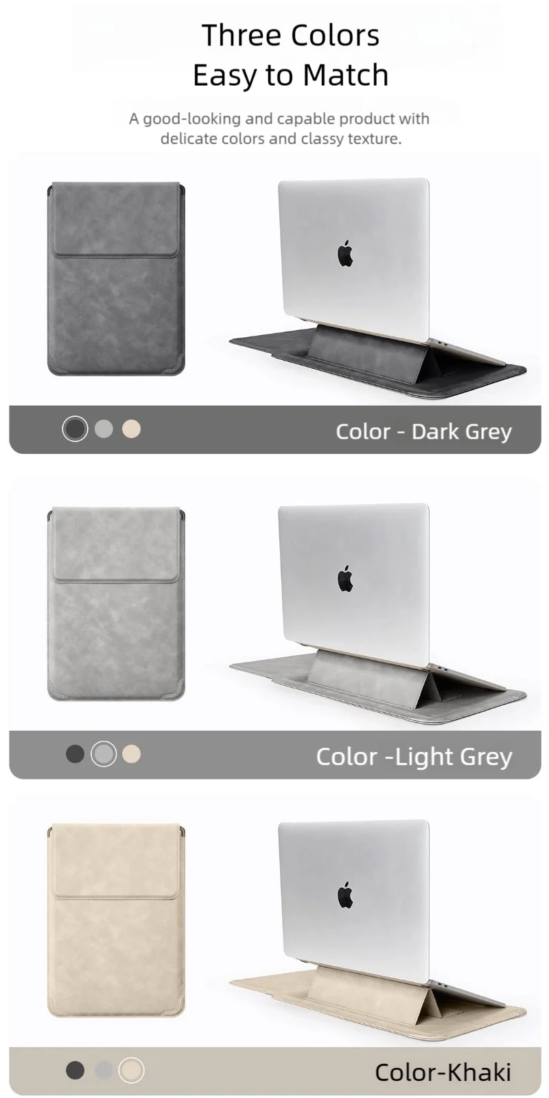 Housse pour ordinateur portable 13 14 15 15.6 16 pouces pour Huawei HP DELL sac pour Macbook Air Pro 13 13.6 M4 étui pour ordinateur portable avec support hommes femmes