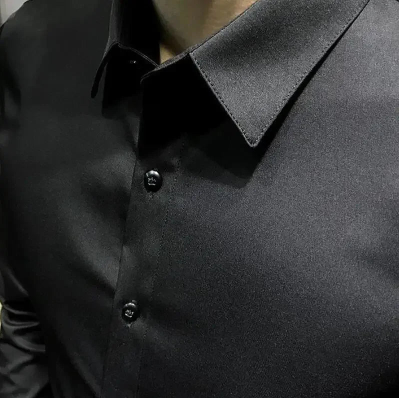 Chemise et chemisier à manches longues pour hommes, haut pour hommes d'affaires, uni avec imprimé, blanc, hipster élégant, vêtements bon marché, marque I, injDesigner