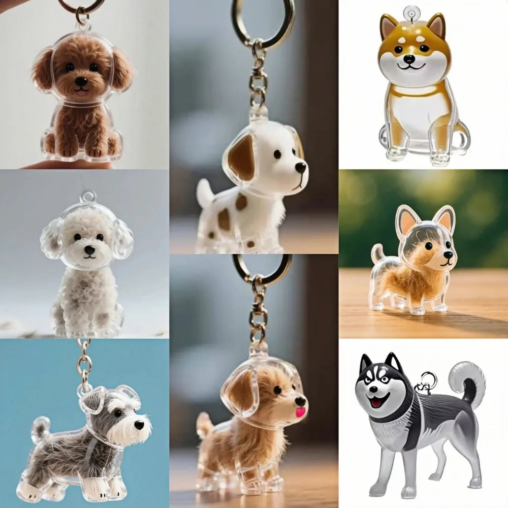 Pendentif de rangement de cheveux de chiens, mignon, pendentif de sac, Couple, porte-clés de voiture, bijoux, Collection Souvenir, cadeau de décoration, accessoires pour chiens