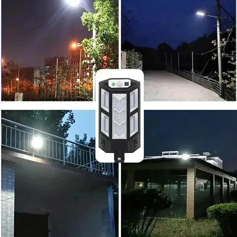 15 000LM Irradiation 500 ㎡   Lumière solaire pour lumière du soleil extérieure capteur de mouvement IP65 étanche jardin rue mur lampe solaire externe