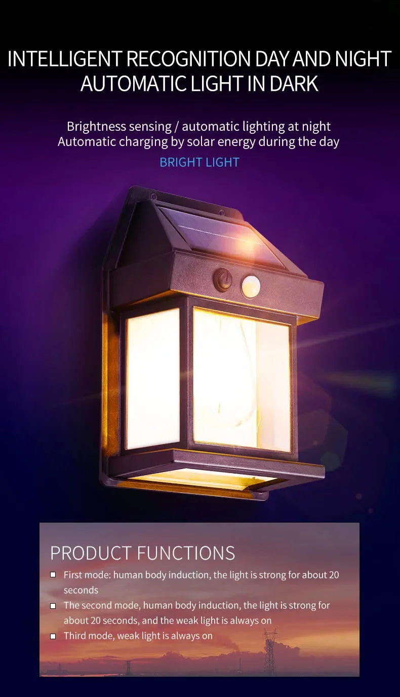 Applique murale solaire puissante extérieure lampe à LED étanche maison jardin clôture décoration capteur de lumière énergie solaire lanterne murale LED