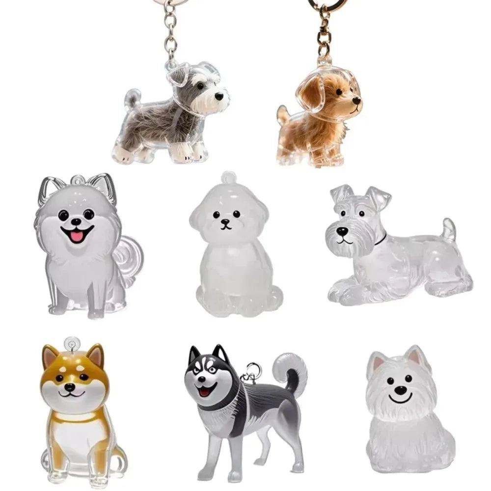 Pendentif de rangement de cheveux de chiens, mignon, pendentif de sac, Couple, porte-clés de voiture, bijoux, Collection Souvenir, cadeau de décoration, accessoires pour chiens